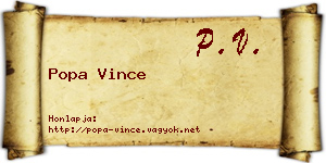 Popa Vince névjegykártya